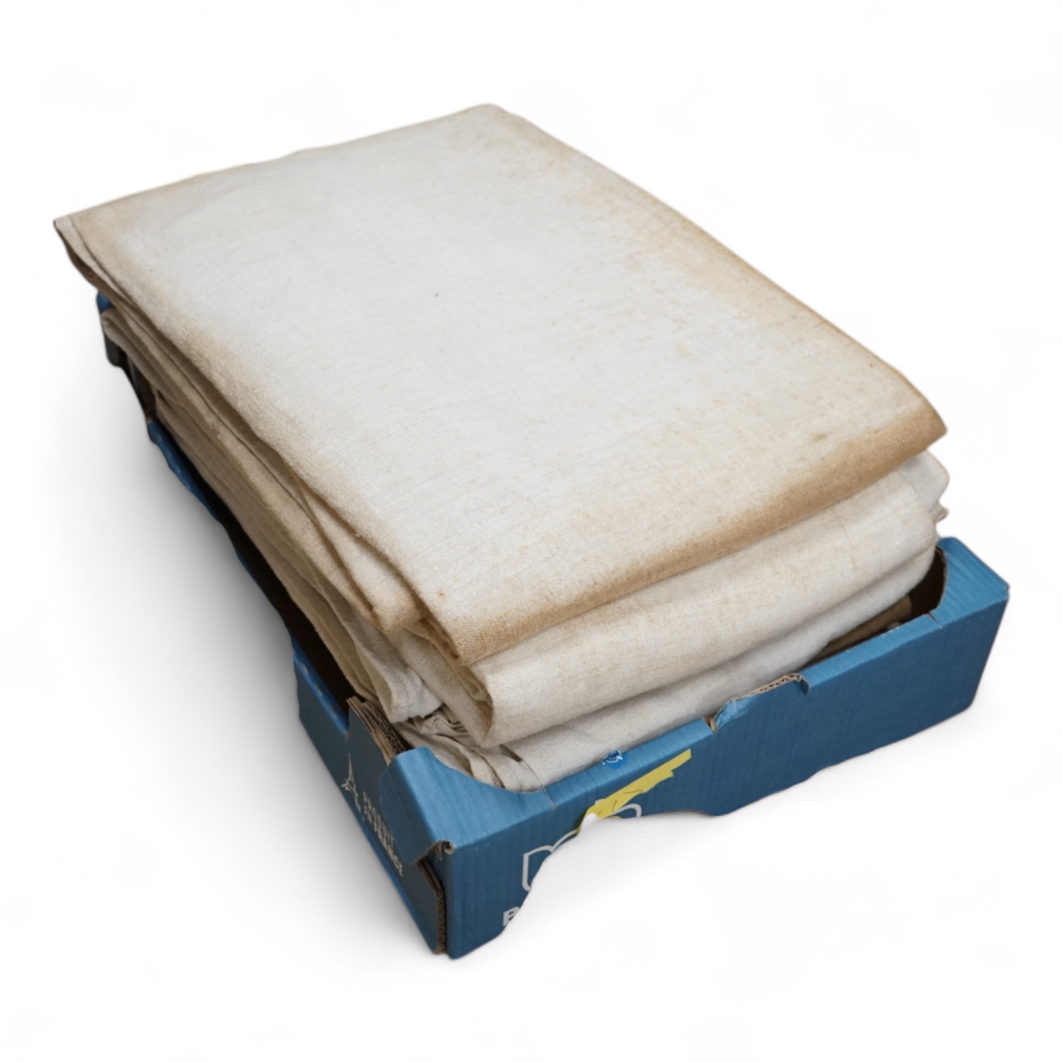 Six coarse French provincial linen sheets